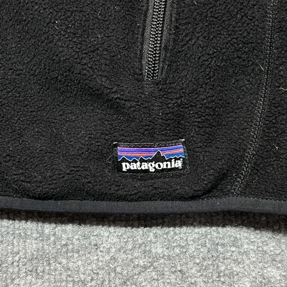 Patagonia Vest Mens XL Black Fleece Full Zip Pockets DGS Law Logo Hiking - Picture 2 of 9